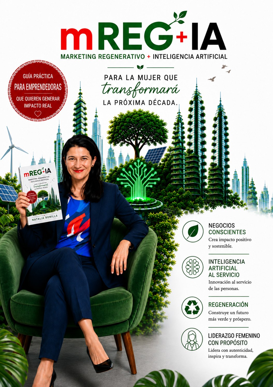 mREG+IA · Natalia Bonilla con el libro